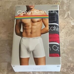 CALVIN KLEIN 3 Pack Large Cotton Stretch Boxer Briefs